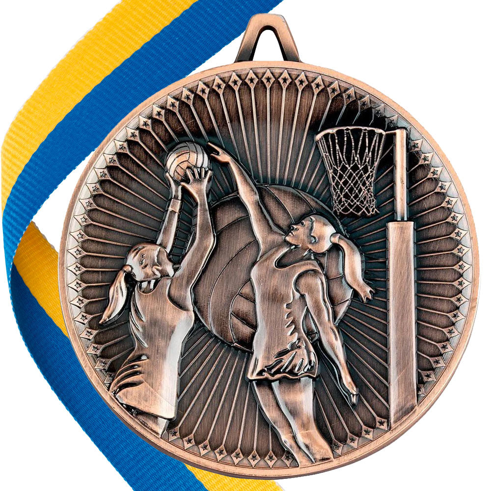 Netball Antique 60mm Medal