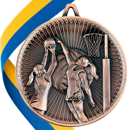 Netball Antique 60mm Medal