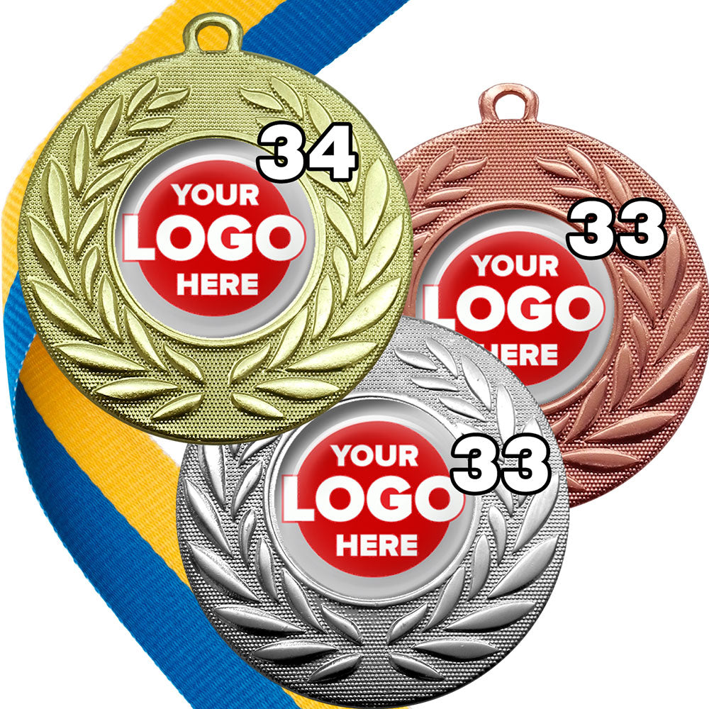 Classic Wreath Medals Domed - MINIMUM ORDER 100