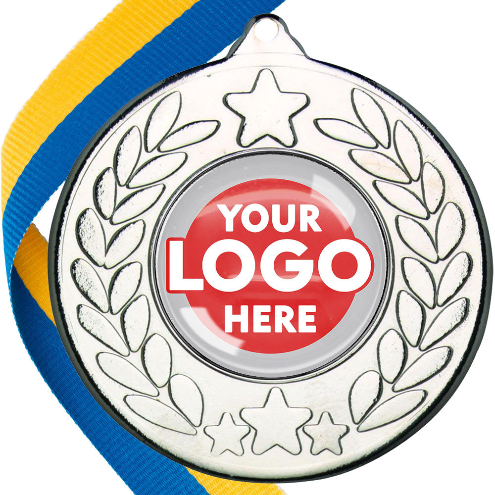 The Glossy 50mm Classic Star Medal on a Ribbon MINIMUM ORDER 100