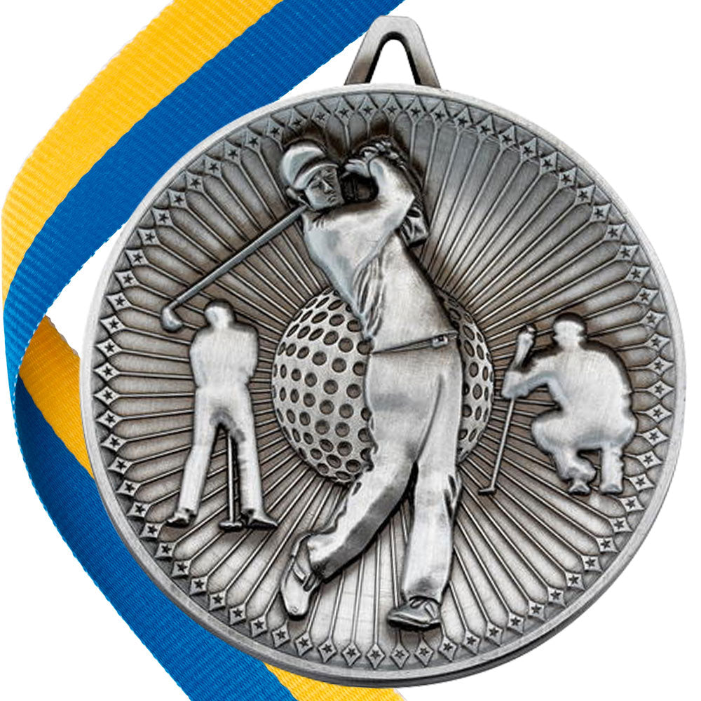 Golf Antique Style 60mm Medal