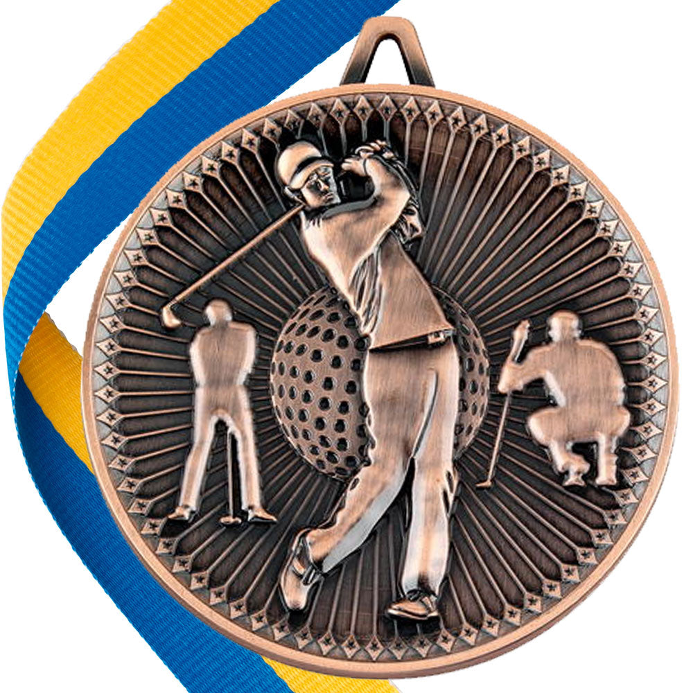 Golf Antique Style 60mm Medal