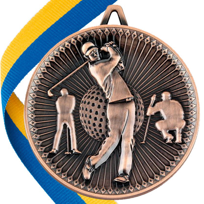 Golf Antique Style 60mm Medal