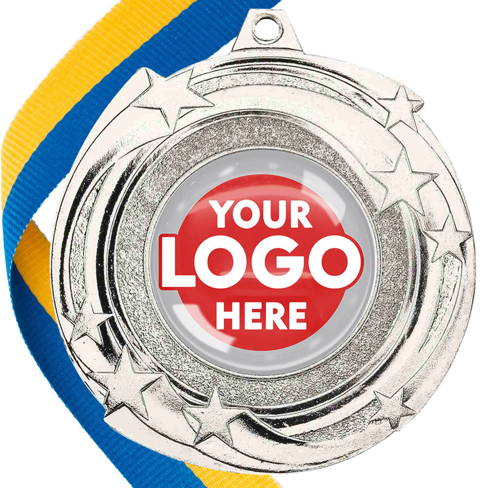 The Glossy Gel 50mm Orbital Medal on a Ribbon