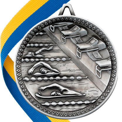 Swimming Antique 60mm Medal