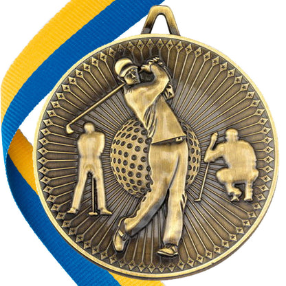 Golf Antique Style 60mm Medal