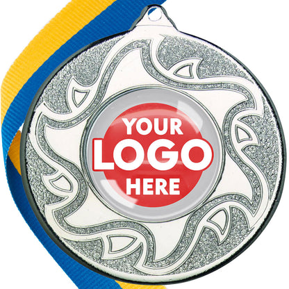 The Glossy Domed 50mm Sunshine Design Medals on Ribbons MINIMUM ORDER 100