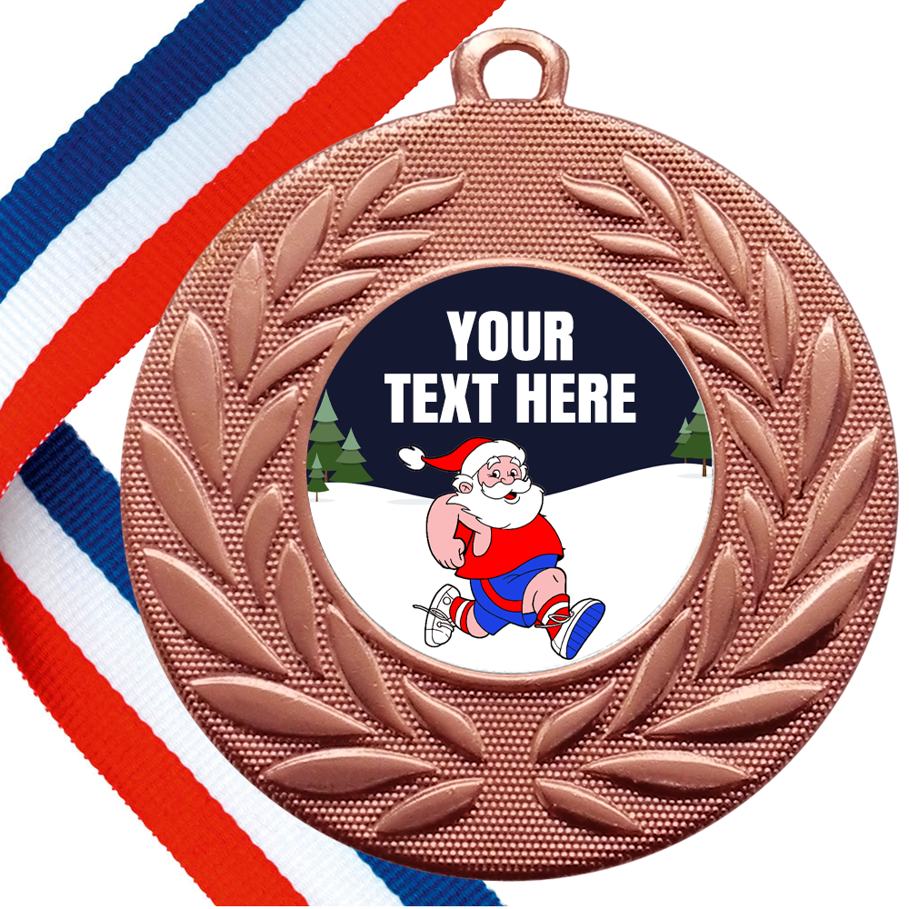 FREE SAMPLE Santa Wreath Medals with FREE SHIPPING BW Trophies