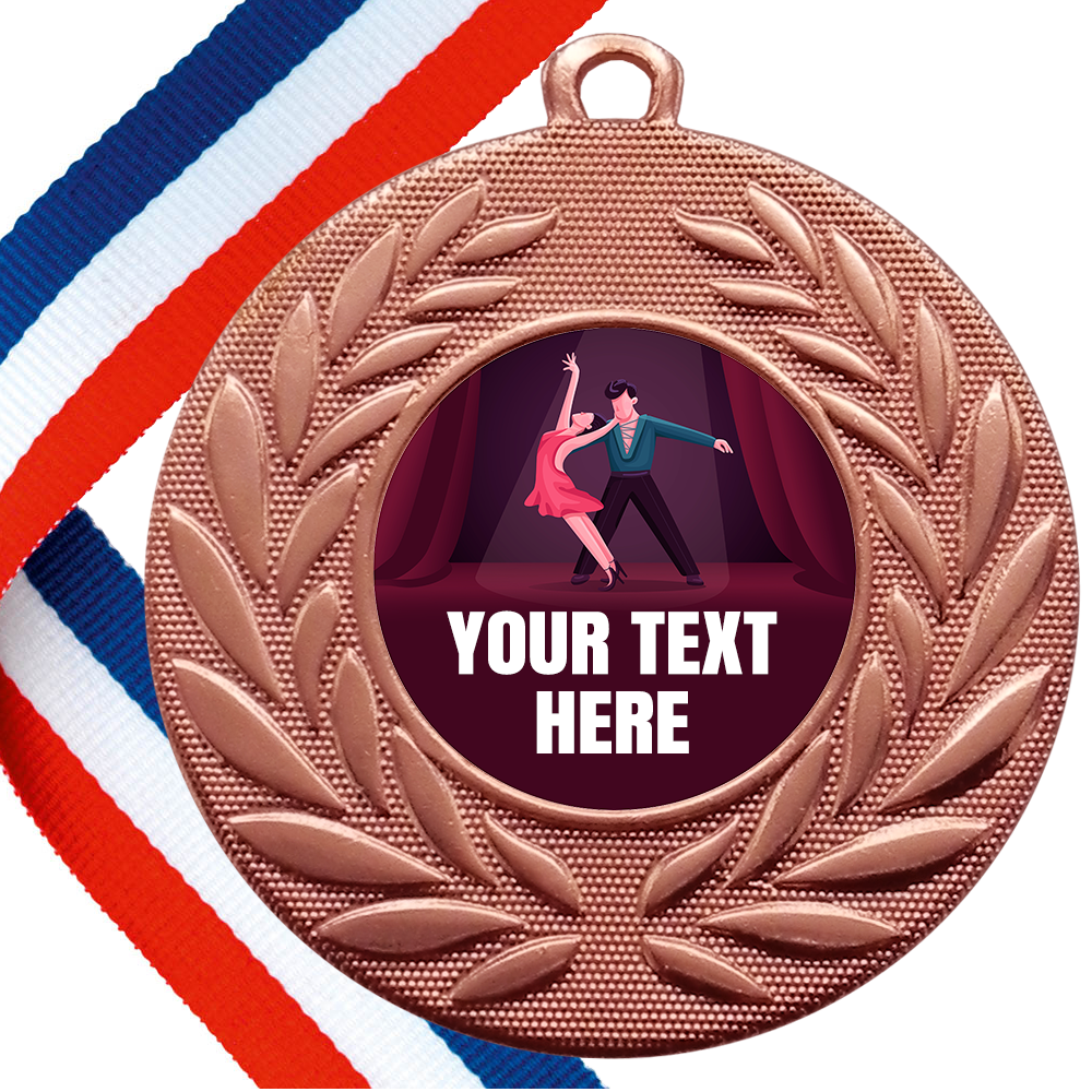 Set of Personalised Dance Wreath Medals On Ribbons
