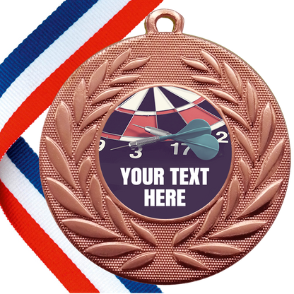 Set of Personalised Darts Wreath Medals On Ribbons