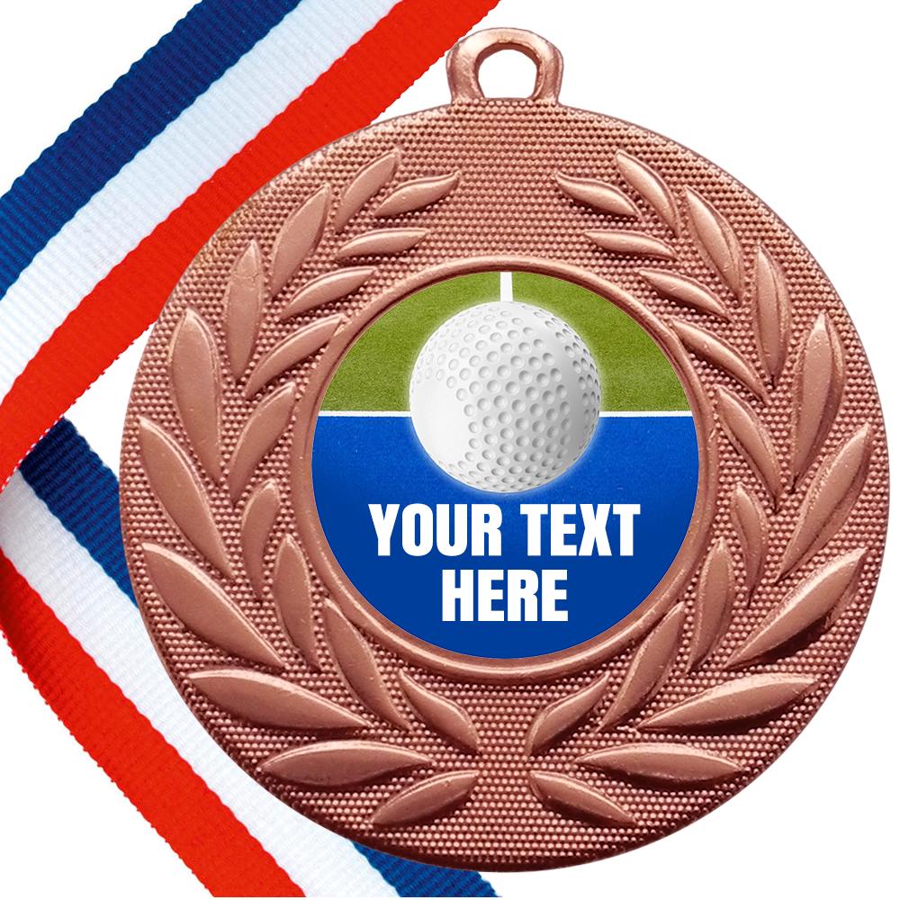Set of Personalised Field Hockey Wreath Medals On Ribbons
