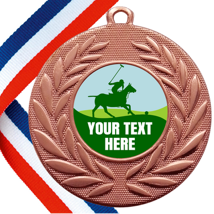 Set of Personalised Polo Wreath Medals On Ribbons