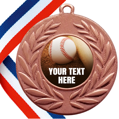 Set of Personalised T-Ball Wreath Medals On Ribbons BW Trophies