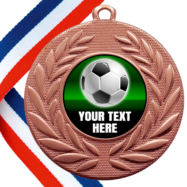 Set of Personalised Football Wreath Medals On Ribbons