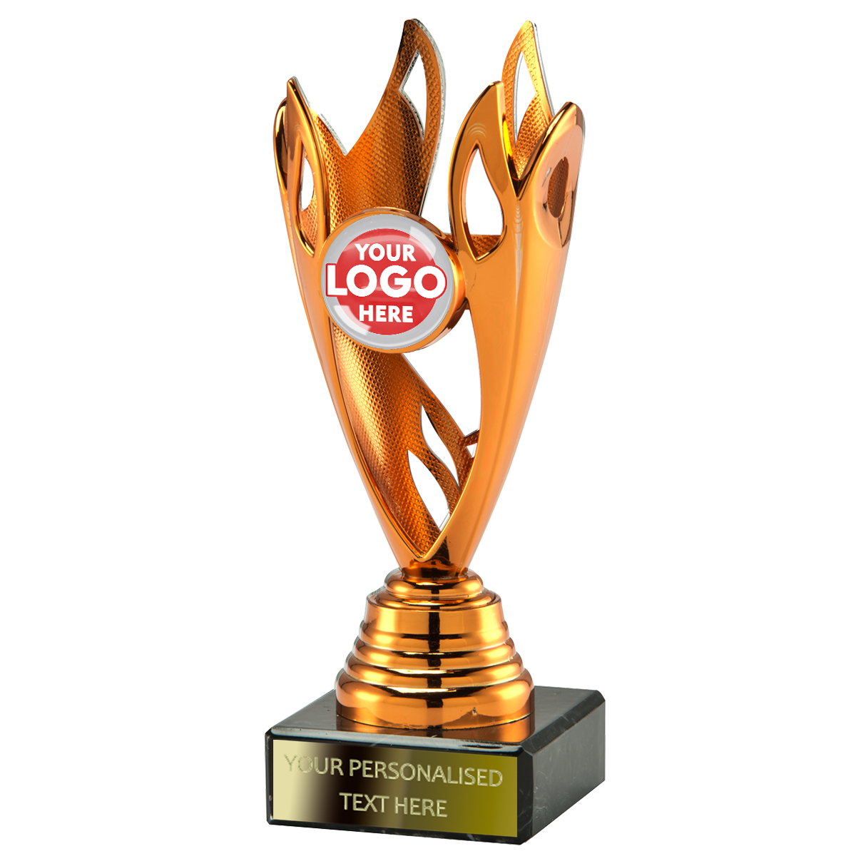 Flame-shaped Trophy Award in Gold/Silver/Bronze (SET35101/2/3A) BW Trophies
