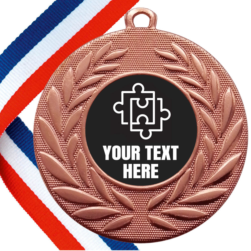 Set of Personalised Puzzle Wreath Medals On Ribbons
