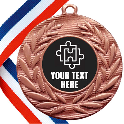 Set of Personalised Puzzle Wreath Medals On Ribbons