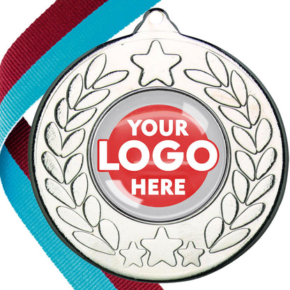 The Glossy 50mm Classic Star Medal on a Ribbon MINIMUM ORDER 100