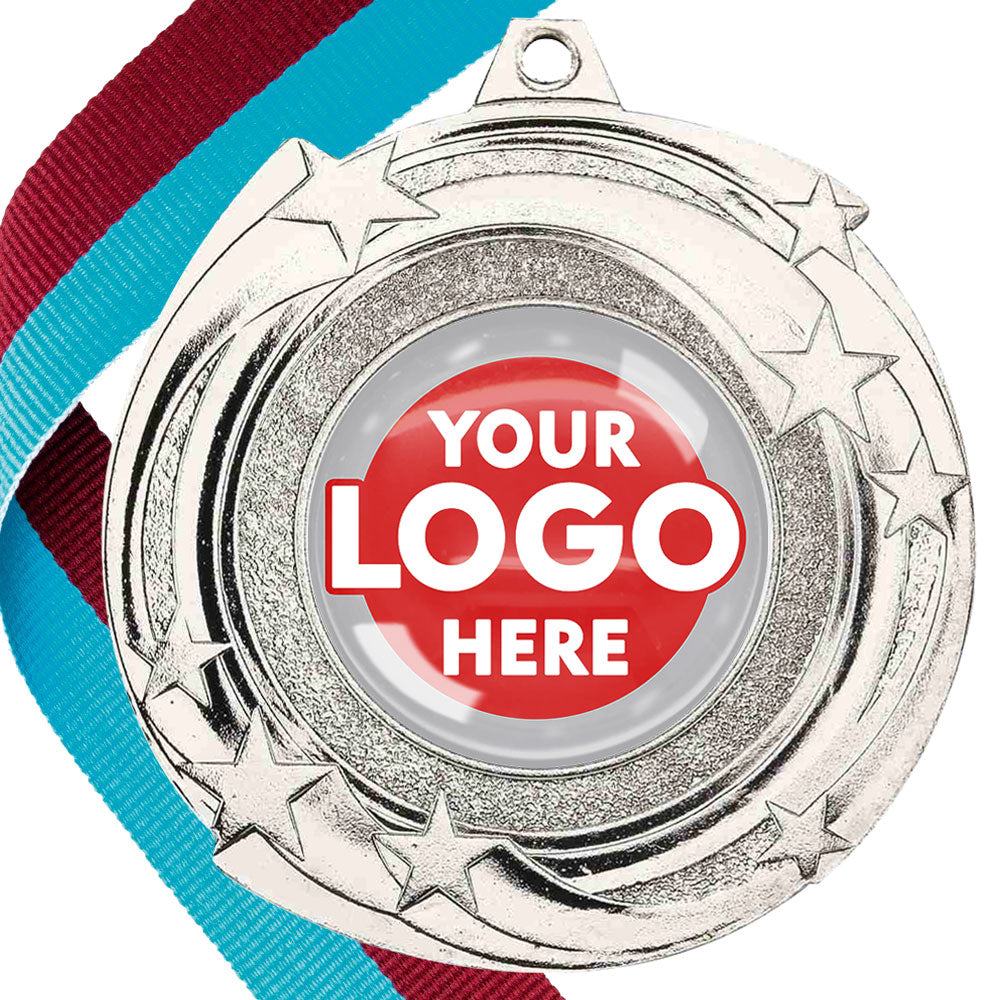 The Glossy Gel 50mm Orbital Medal on a Ribbon