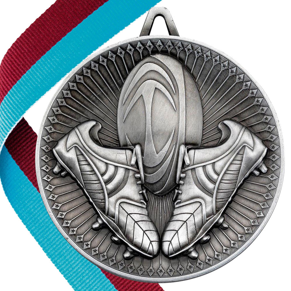 Rugby Antique Style 60mm Medal BW Trophies