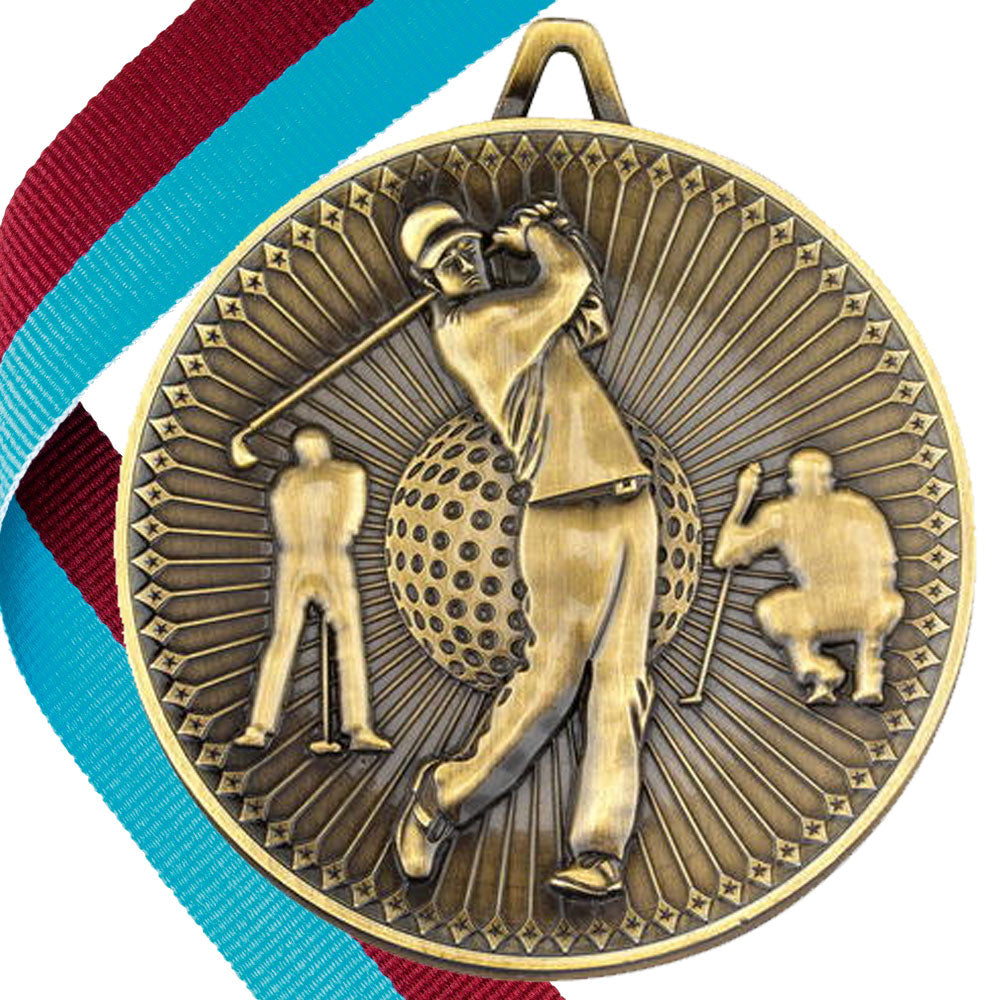 Golf Antique Style 60mm Medal