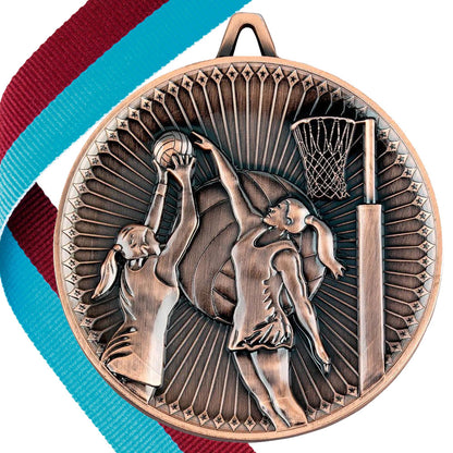 Netball Antique 60mm Medal