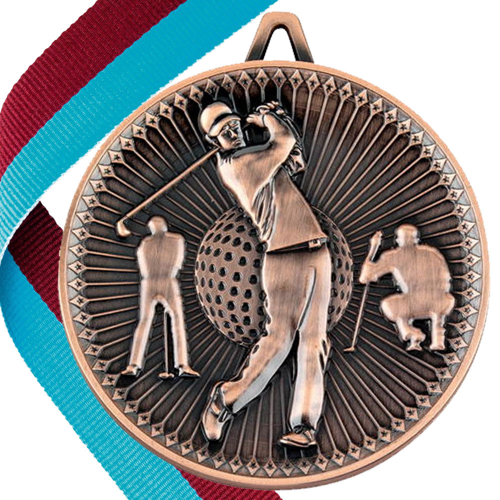 Golf Antique Style 60mm Medal