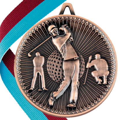 Golf Antique Style 60mm Medal