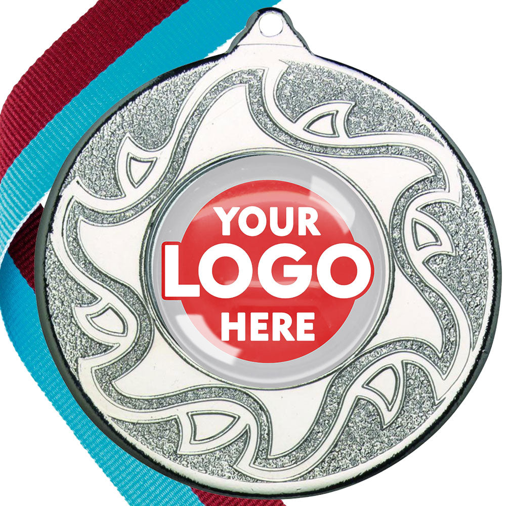 The Glossy Domed 50mm Sunshine Design Medals on Ribbons MINIMUM ORDER 100