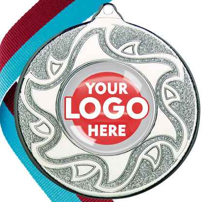 The Glossy Domed 50mm Sunshine Design Medals on Ribbons MINIMUM ORDER 100