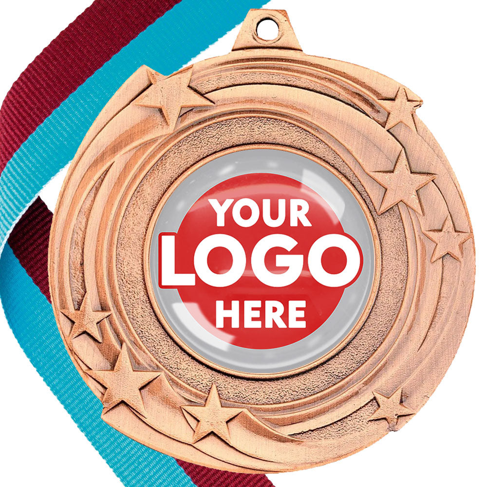 The Glossy Gel 50mm Orbital Medal on a Ribbon