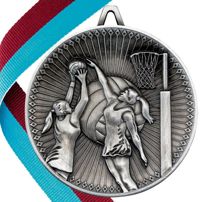 Netball Antique 60mm Medal