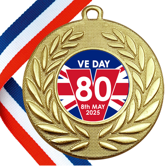VE DAY Commemorative 50mm Medal to honour the 80th anniversary of VE Day 8th May 1945