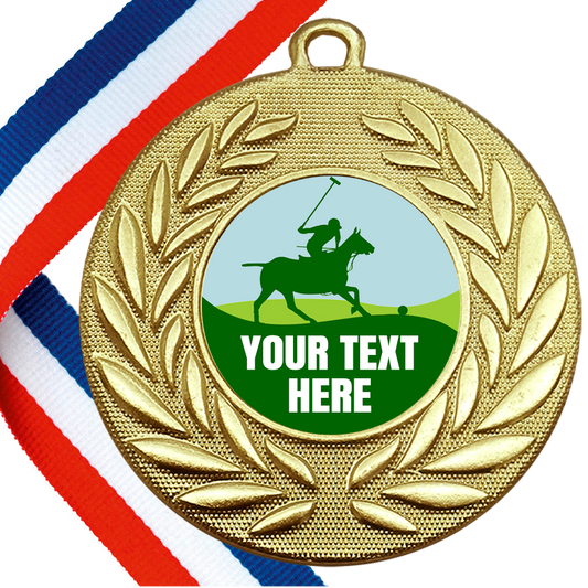 Set of Personalised Polo Wreath Medals On Ribbons
