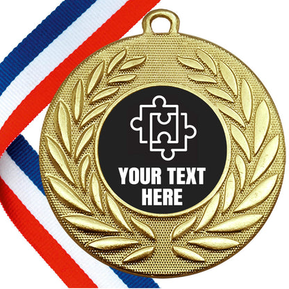 Set of Personalised Puzzle Wreath Medals On Ribbons