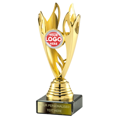 Flame-shaped Trophy Award in Gold/Silver/Bronze (SET35101/2/3A) BW Trophies