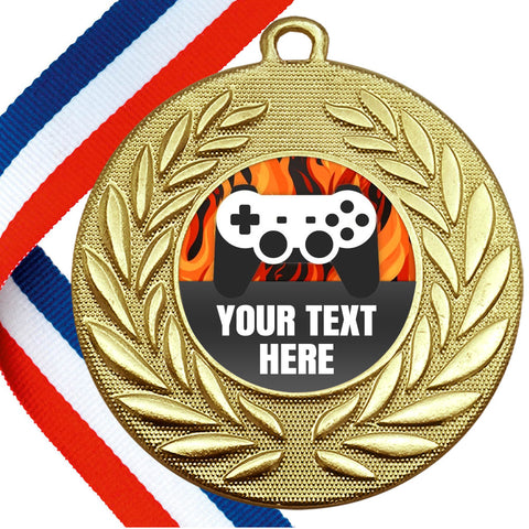 Set of Personalised Gaming Wreath Medals On Ribbons