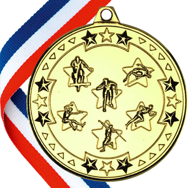 50mm Embossed Athletics Medal on a Ribbon