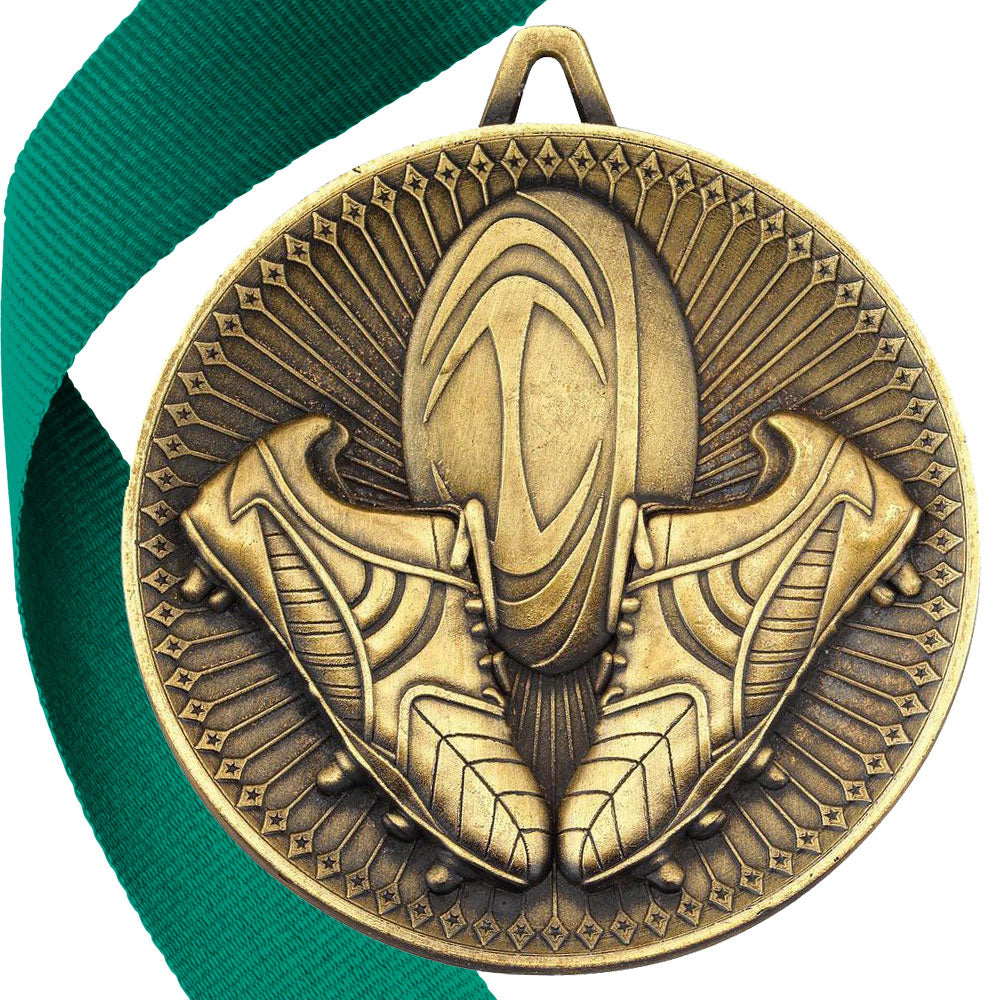 Rugby Antique Style 60mm Medal BW Trophies