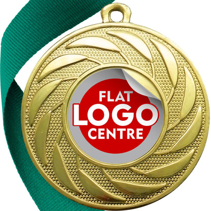 Spinner Design Medal flat centre - MINIMUM ORDER 100