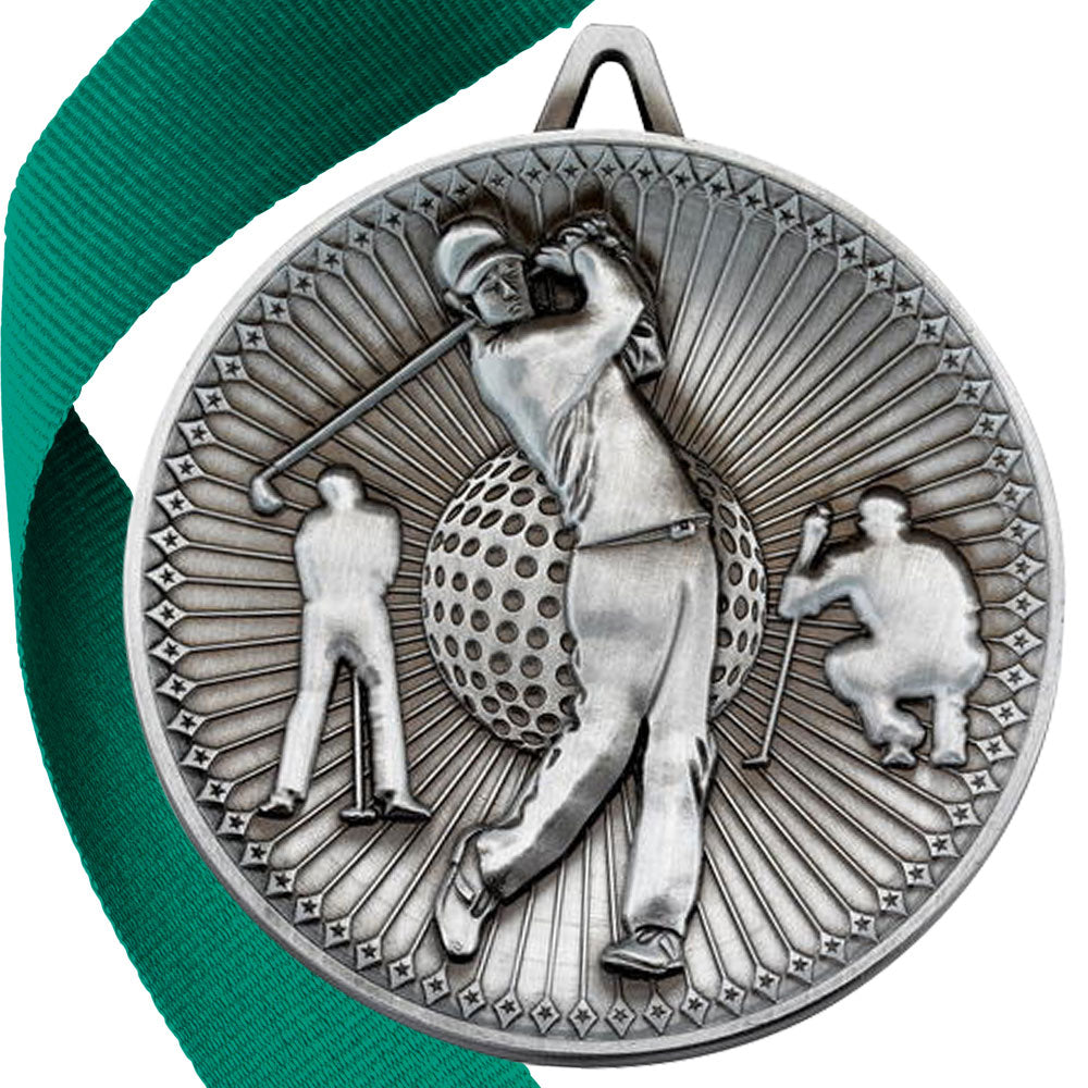 Golf Antique Style 60mm Medal