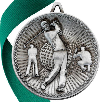Golf Antique Style 60mm Medal