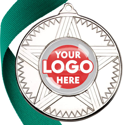 50mm Striped Star Design Medals on Ribbons