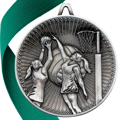 Netball Antique 60mm Medal