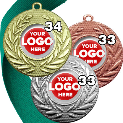 Classic Wreath Medals Domed - MINIMUM ORDER 100