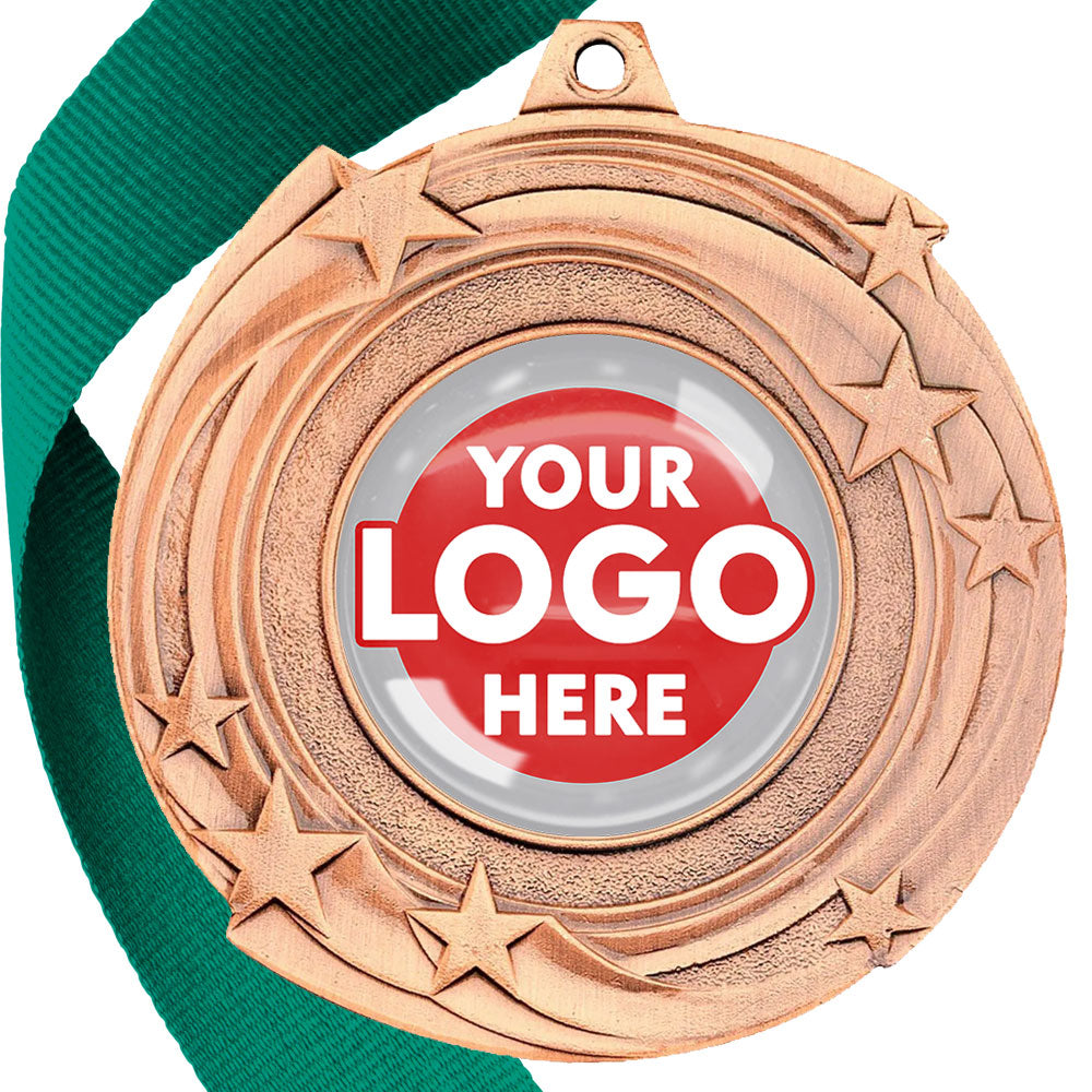 The Glossy Gel 50mm Orbital Medal on a Ribbon