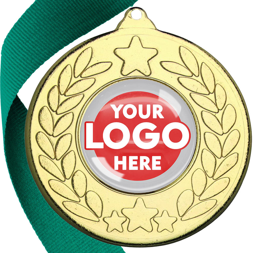 The Glossy 50mm Classic Star Medal on a Ribbon MINIMUM ORDER 100