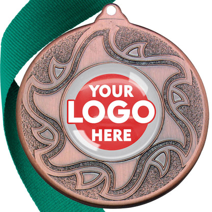 The Glossy Domed 50mm Sunshine Design Medals on Ribbons MINIMUM ORDER 100