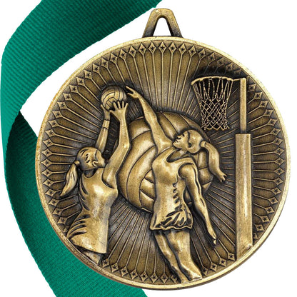 Netball Antique 60mm Medal