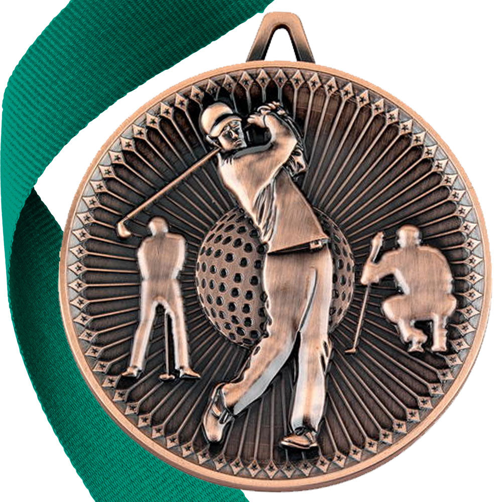Golf Antique Style 60mm Medal